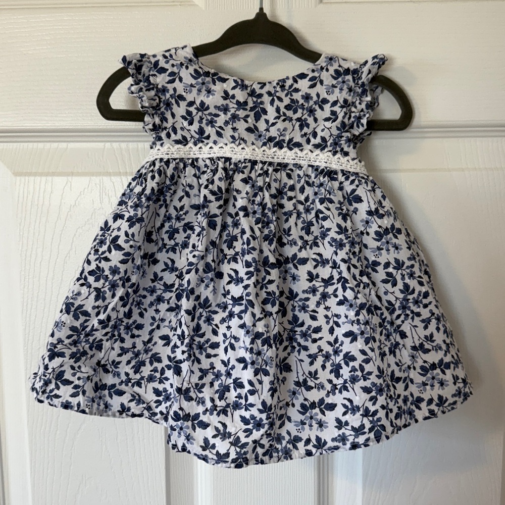 Floral Baby Dress with Lace Detail 0-3 mo